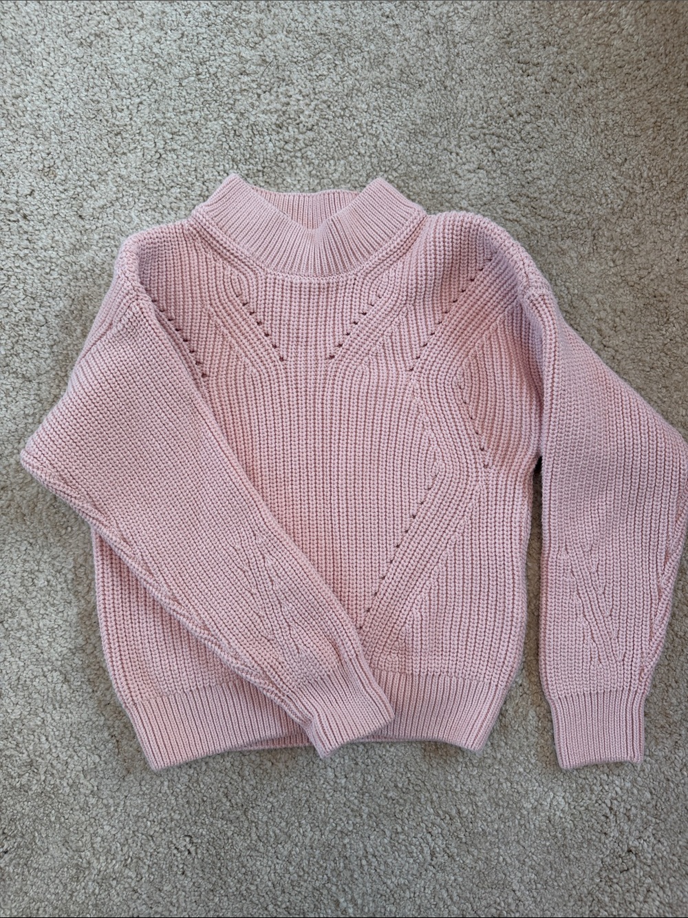 H&M Kids Light Pink Ribbed Mock Turtleneck Sweater